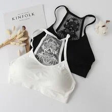 Женское модное нижнее белье, кружевной вышитый красивый топ без косточек, чистый цвет, топ без косточек для женщин