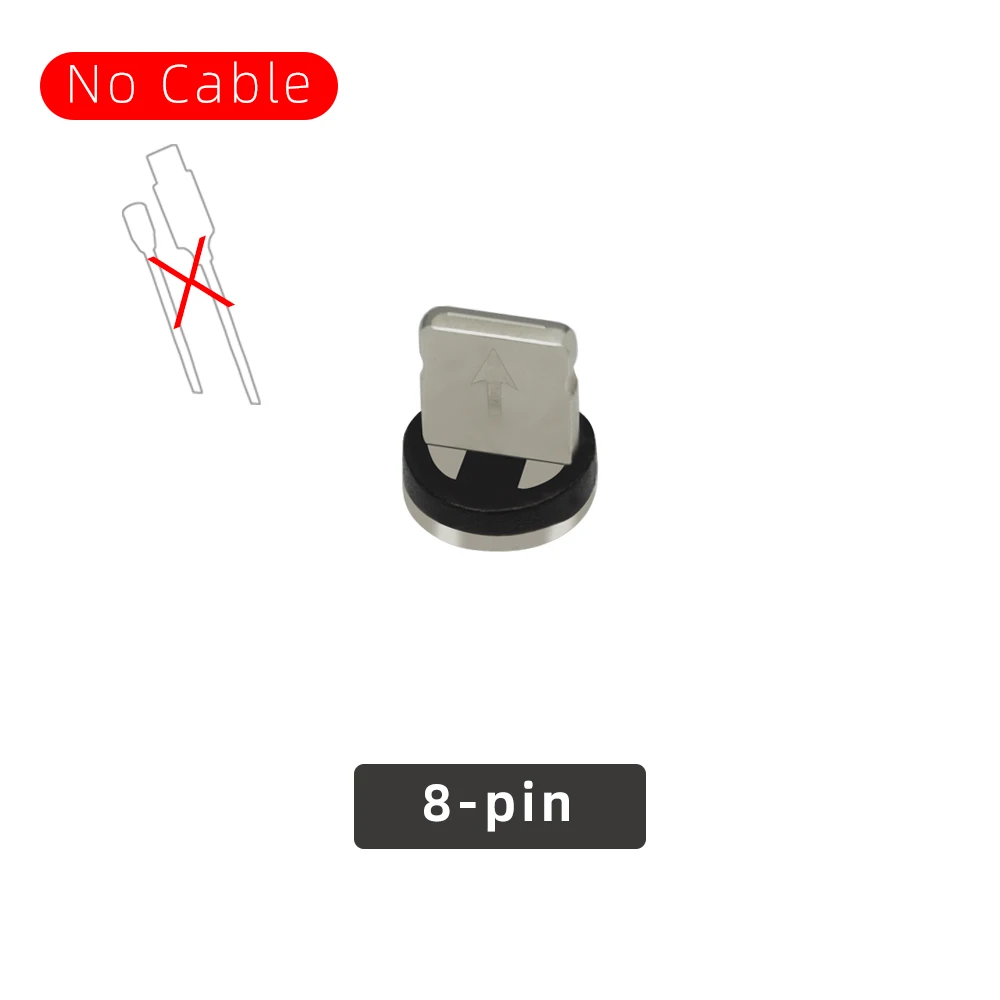 CHAURE 1 м usb кабель для зарядки с магнитным креплением течет светильник для быстрой зарядки на борту самолета type c micro usb 8-pin Магнитный кабель для Xiaomi huawei Зарядное устройство - Цвет: Only Plug For 8 Pin