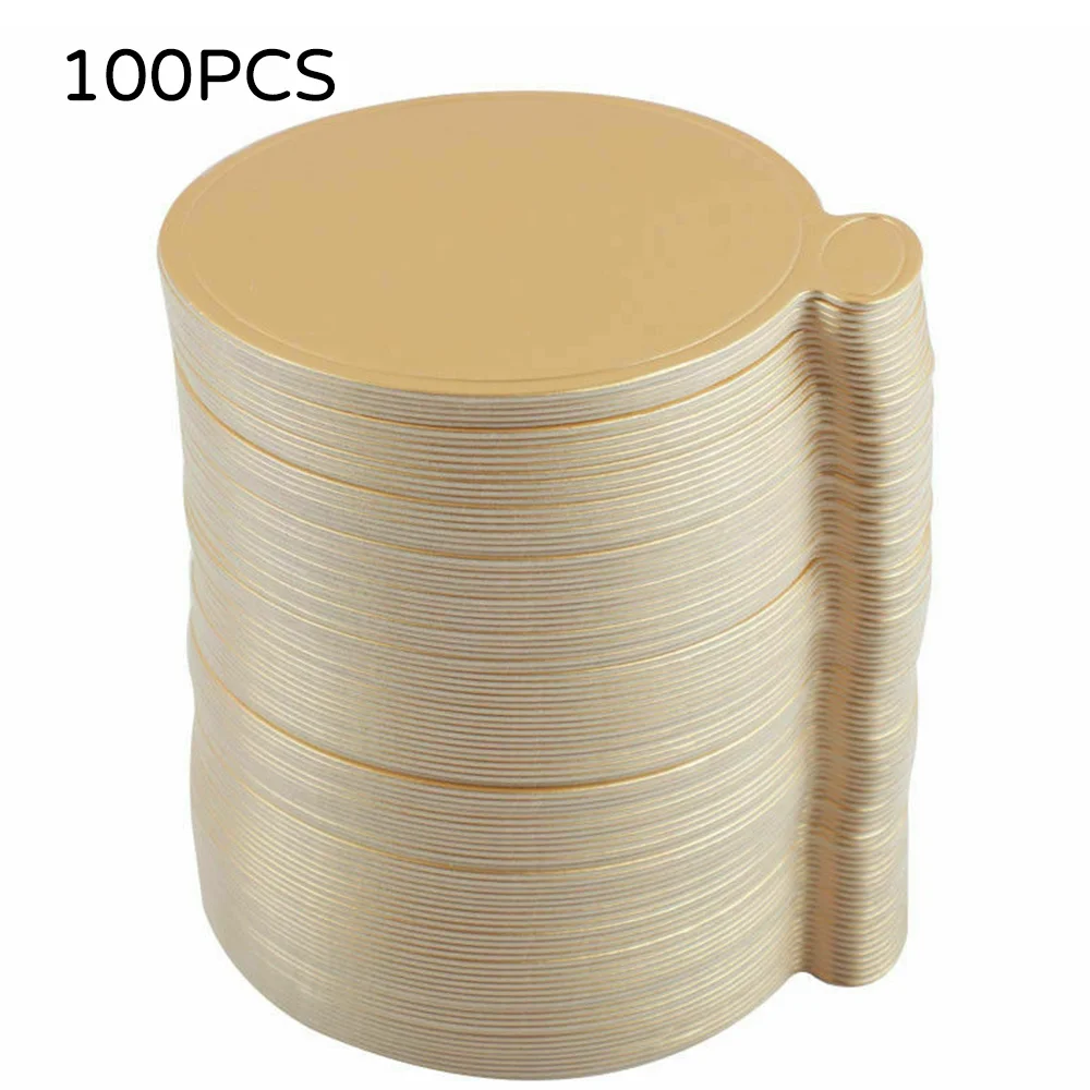 100 шт./компл. круглые муссовые доски для торта золотая бумага кексов десертов