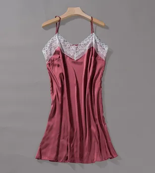 

Women Lace Sexy Spaghetti Strap Nightgown Satin Nightdress Sleepwear Casual Intimate Lingerie Nightie Silky Nightwear Homewear