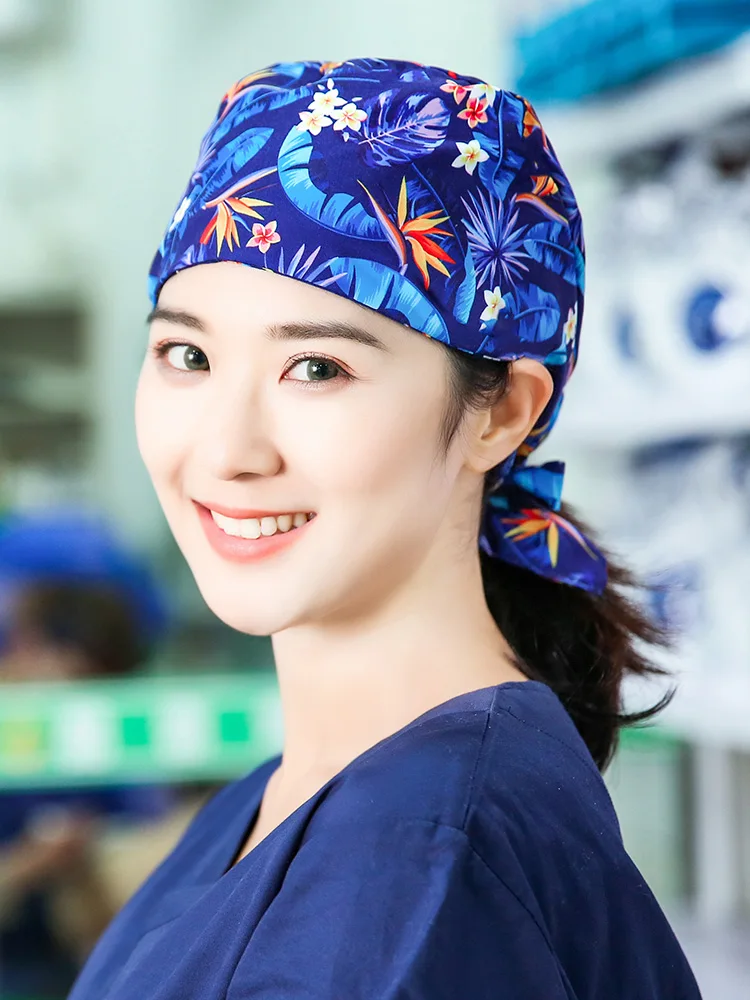 

Operating Cap For Female And Male Operating Room Cap Chemotherapy Head Cap Dental Printed Cotton Thin Doctor And Nurse Cap