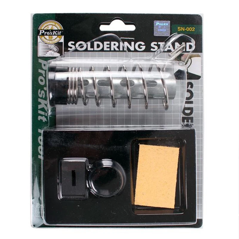 Pro'sKit SN-002 паяльная подставка сверхмощная металлическая основа с чистящей губкой