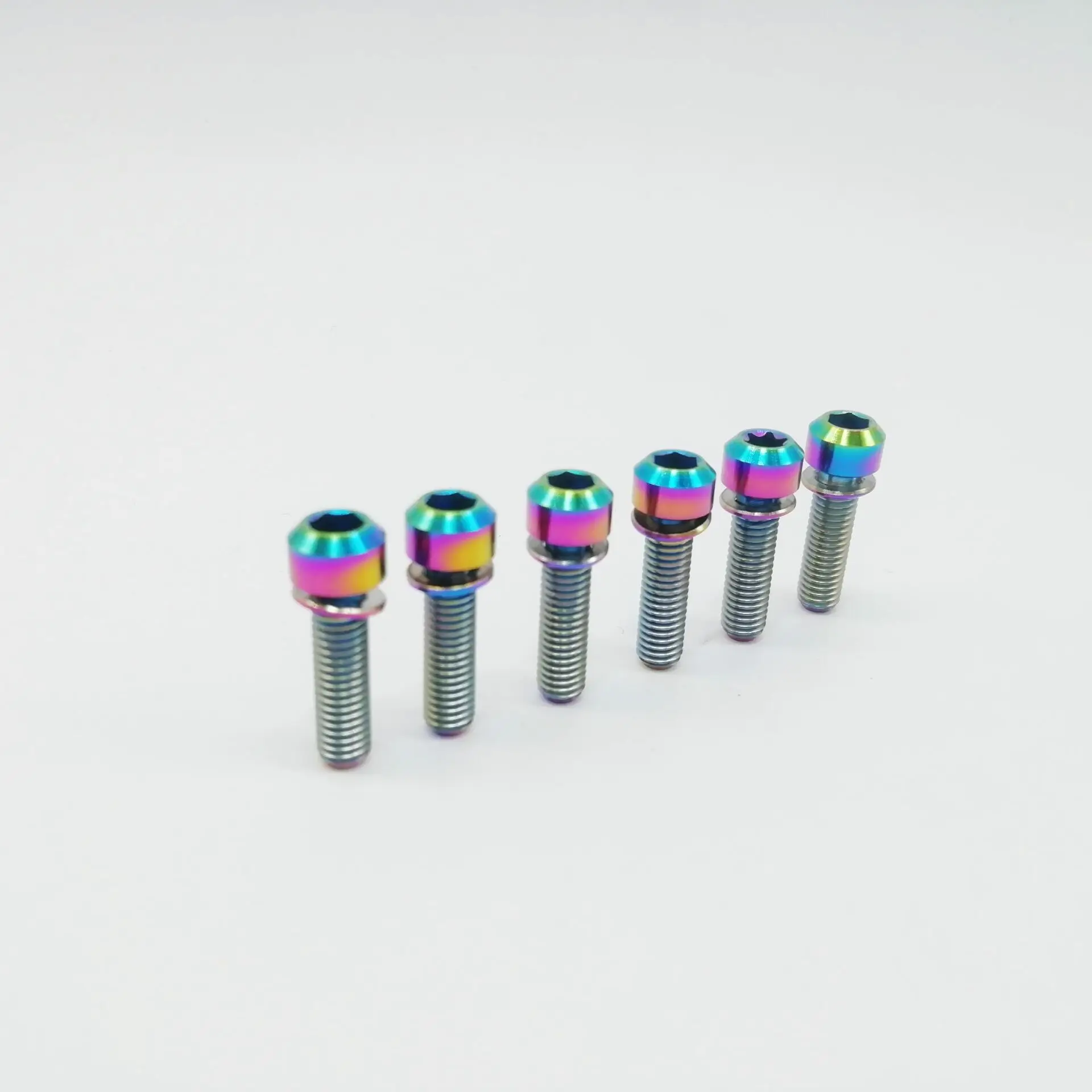 Vibrant Titanium Hex Socket Bolts with Washer - Round Head (6-Pack)