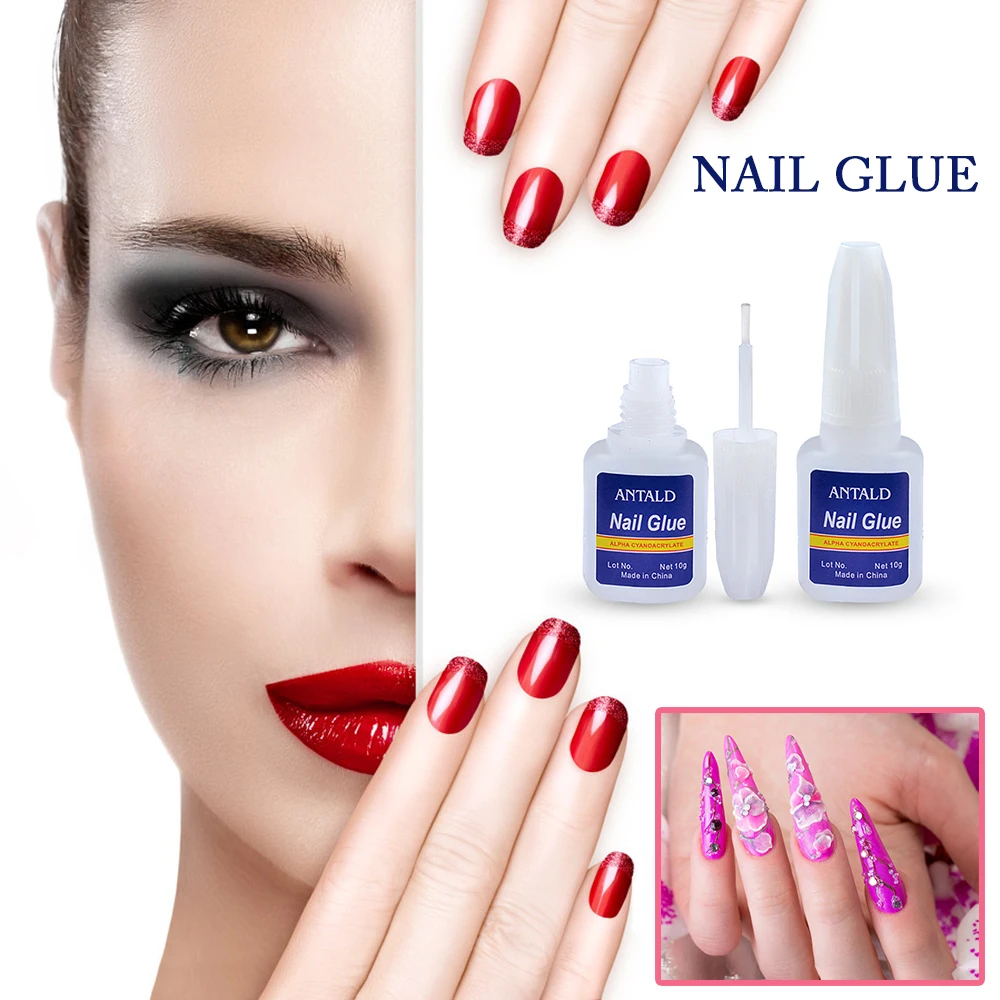 

10g Quick Drying Nail Glue with Brush Nails Glitter Rhinestones Decoration Nail Art Beauty Salon Transparent Tool for Nail TSLM1