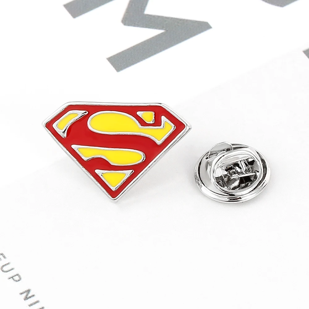 DC Comic супергерой S логотип Супермен Броши Красный металлический значок брошь