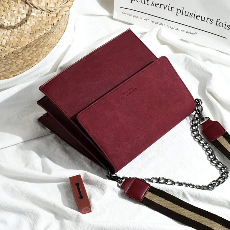 

2019 Retro Women Handbag Suede Luxury Nubuck Leather Designer Scrub Messenger Shoulder Bag Fashion Small Square Crossbody Bag