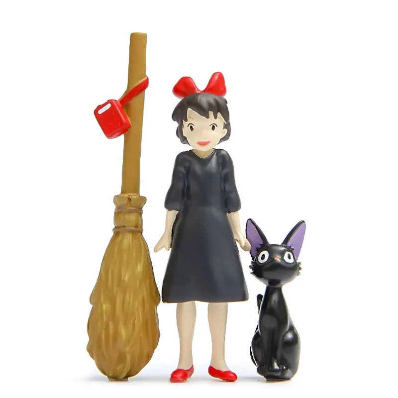 

Kiki's Delivery Service Kiki JiJi Cat Magic Broom Action Figure Toys Keychain Hayao Miyazaki Cartoon Jewelry Accessories
