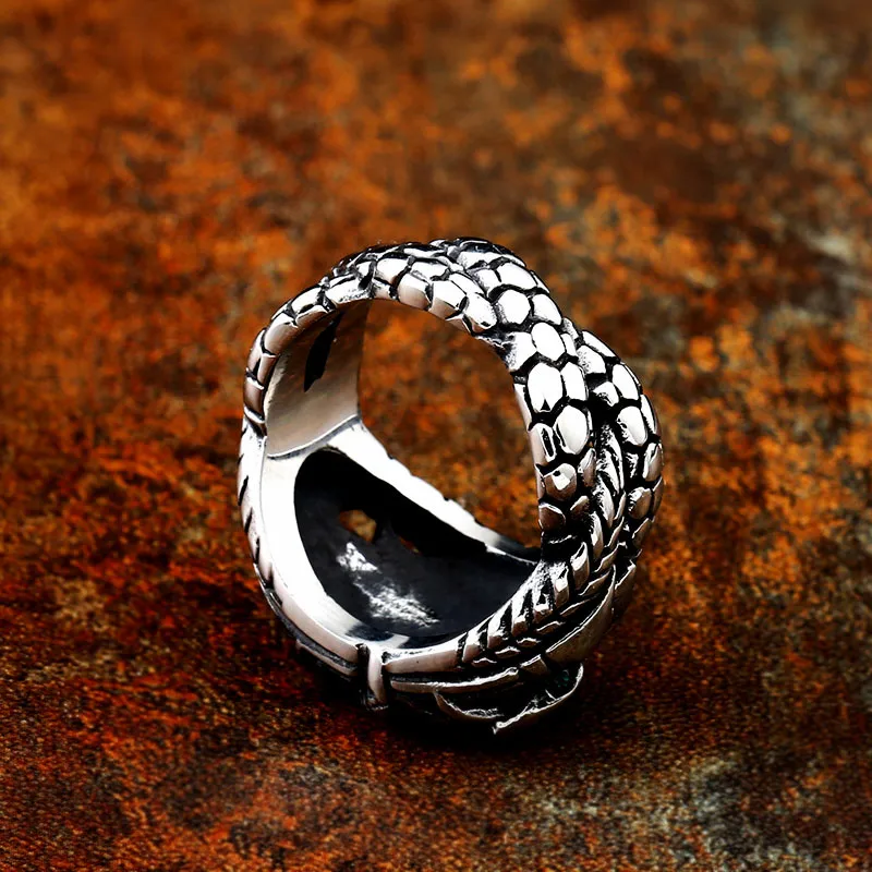 Stainless Steel Ring Finger Ring Animal Ring BEIER Aragorn II Barahir Snake Stainless Steel Men Ring Jewelry BR8-599