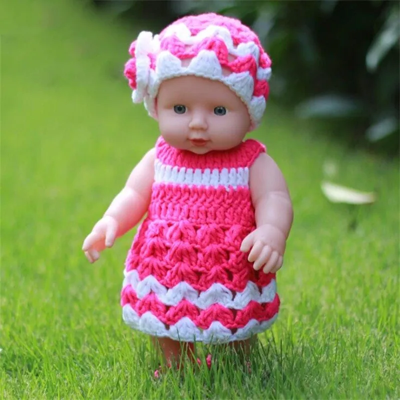30 см мягкие пластиковые мини куклы Reborn playmate, детские игрушки, реквизит для фотосессии, подарки на Рождество и день рождения - Цвет: Розовый