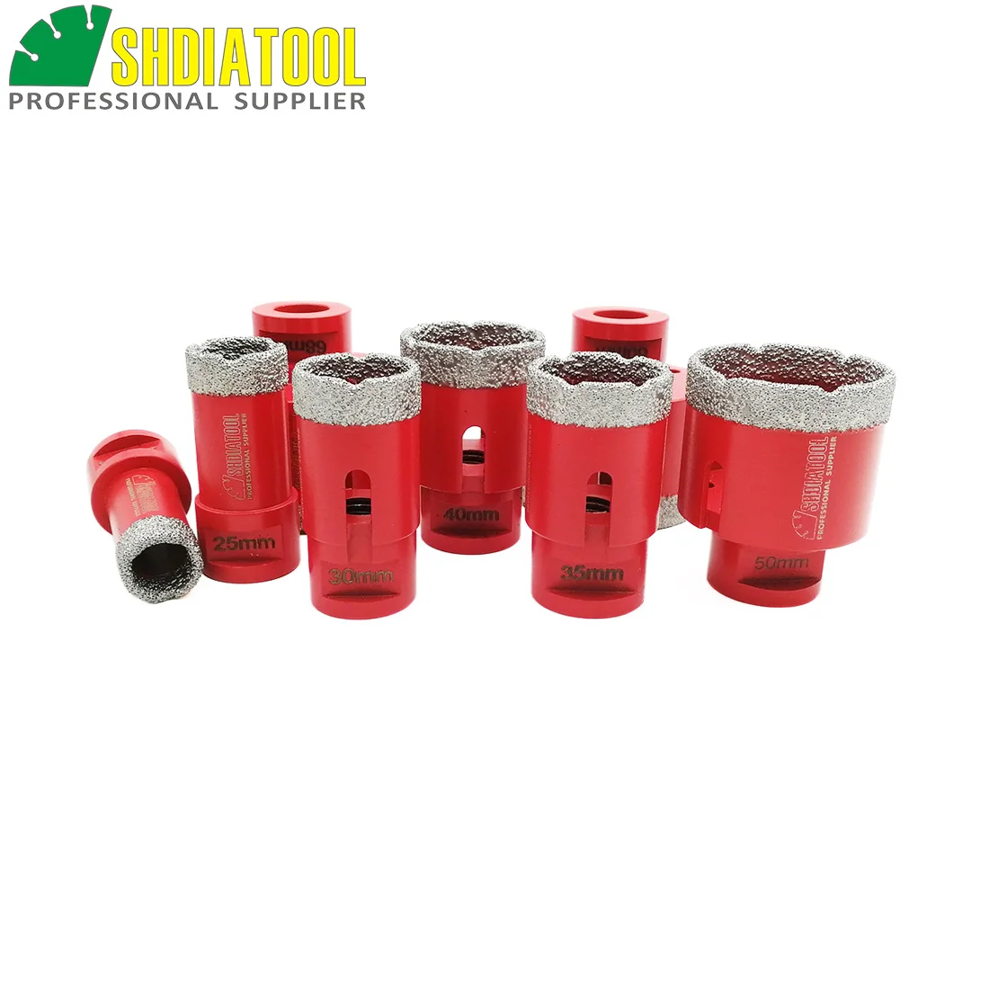 SHDIATOOL 1set M14 Vacuum Brazed Diamond Drill Core Bits With Box Dia 20+25+30+35+40+50+60+68mm Granite Marble Ceramic Hole Saw
