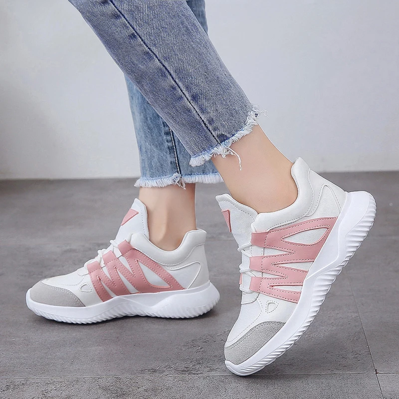 

Women Shoes Women Casual Shoes Lace Up Women Flats Shoes Pink Trainers Sneakers Female Shoes Luxury Brand Basket Femme Hot Sale