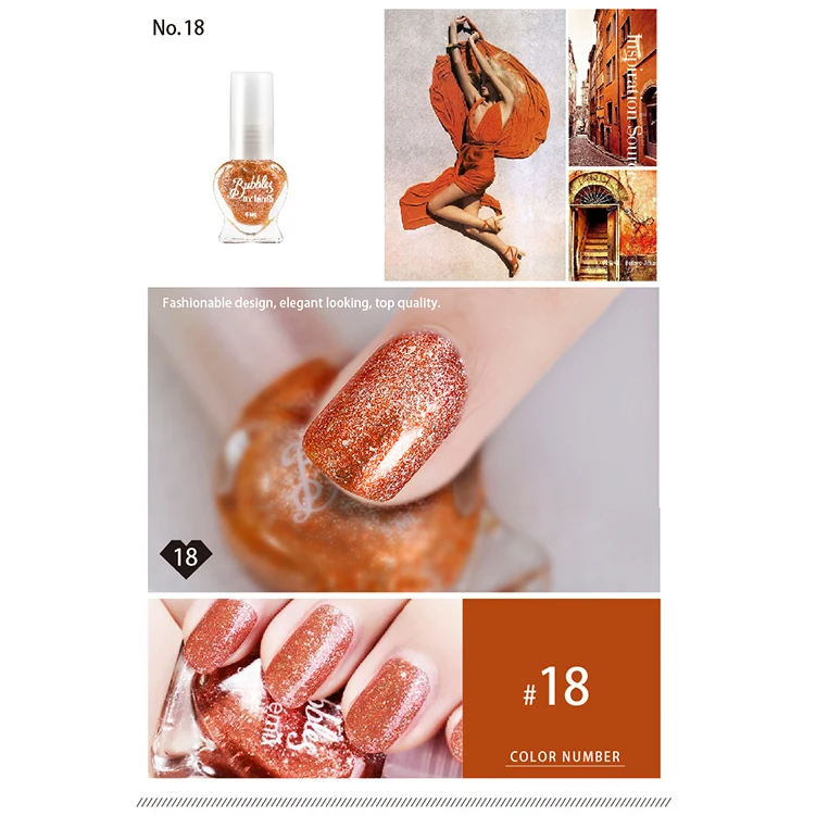 VTemix-18 Givenone 5 пилка для ногтей красочный голографический лак для ногтей на водной основе сияющий блеск Отшелушивающий блеск лак для ногтей 60s сушка - Цвет: VTemix-18