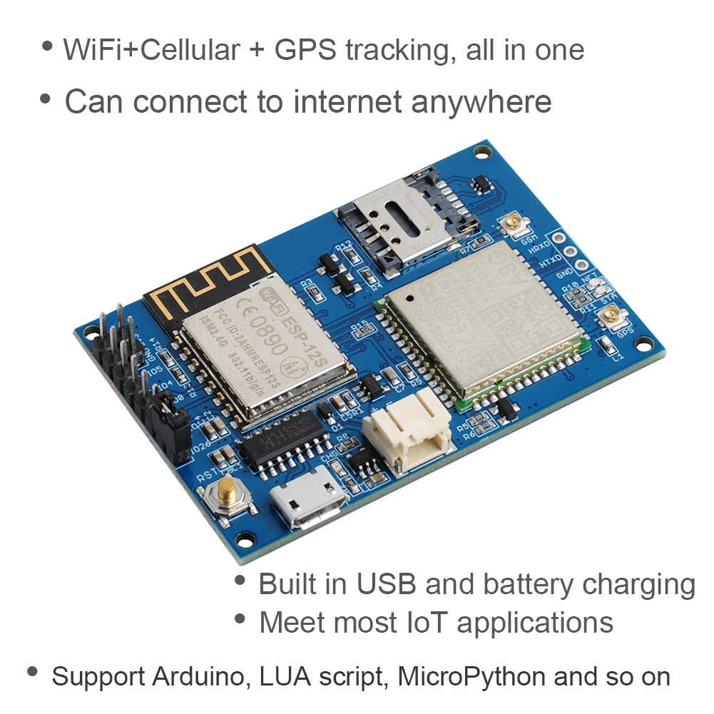 1/2/5 шт. ESP8266 Φ A9G GSM GPRS + GPS модуль узел V1.0 IOT макетная плата WiFi сотовый телефон