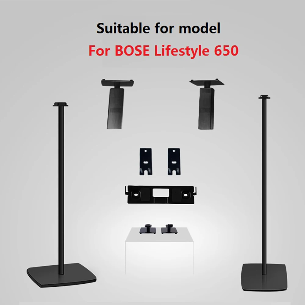 Support de sol pour haut-parleur pour BOSE LifeStyle 650, présentoir de haut-parleur, 88cm, noir et blanc, 650, 1 paire