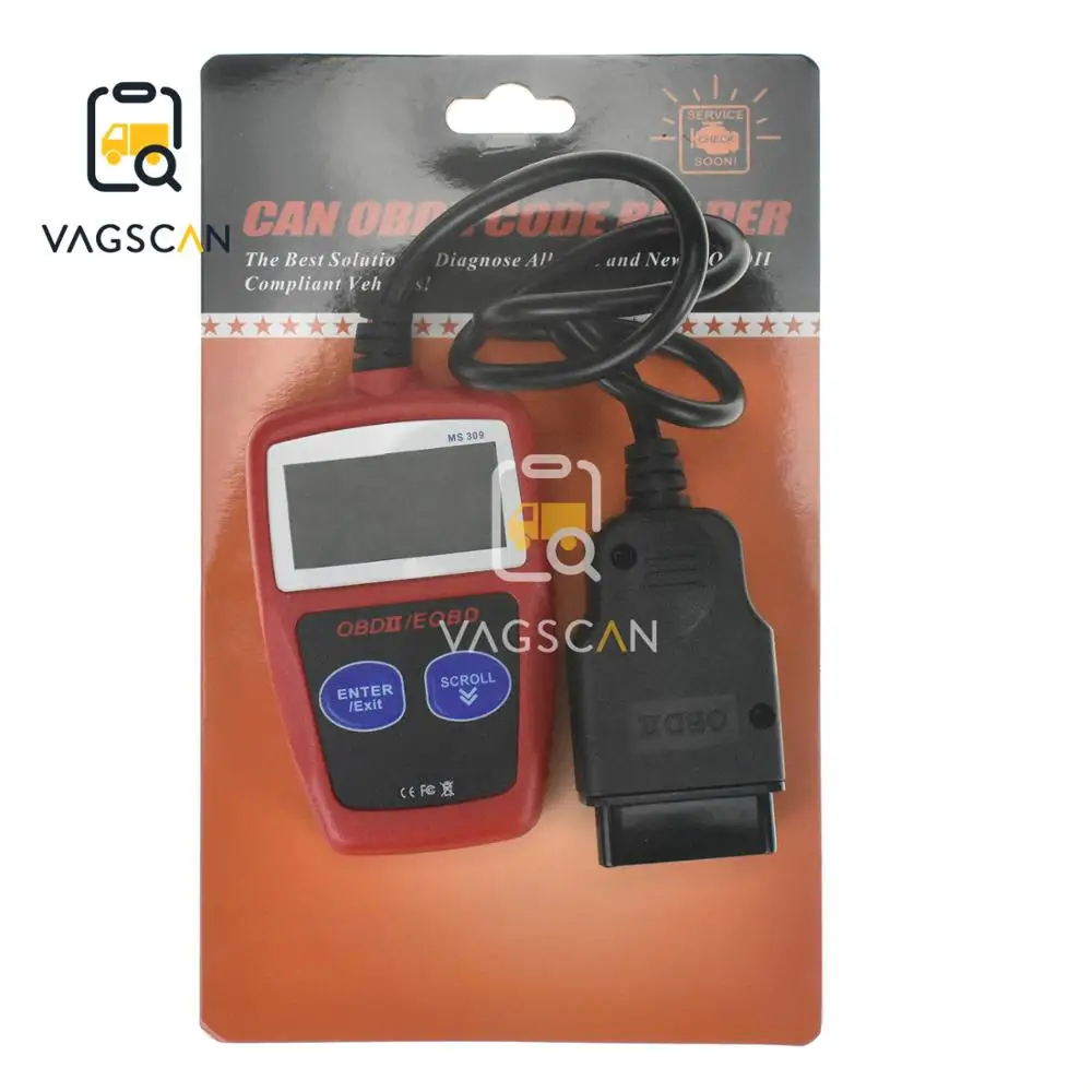 MaxiScan MS309 OBD2 сканер, считыватель кодов, автомобильный MS 309, автоматический диагностический инструмент, автомобильный диагностический считыватель кода двигателя, лучше, чем ELM327 OBD