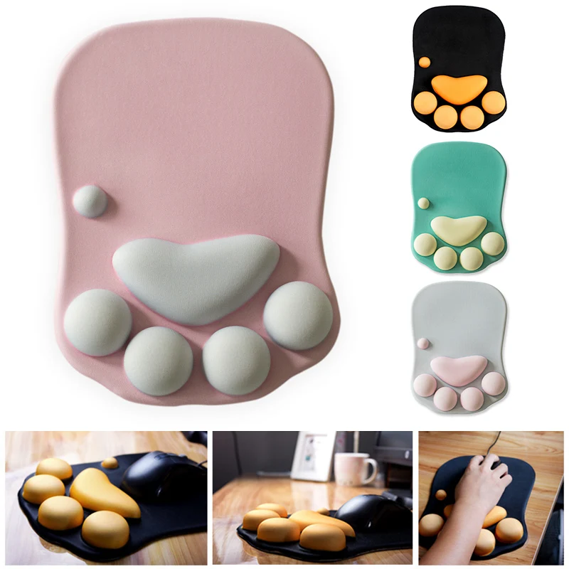 Силиконовые аниме кошачьи лапы коврик для мыши Kawaii 3D держа запястье реквизит SD998
