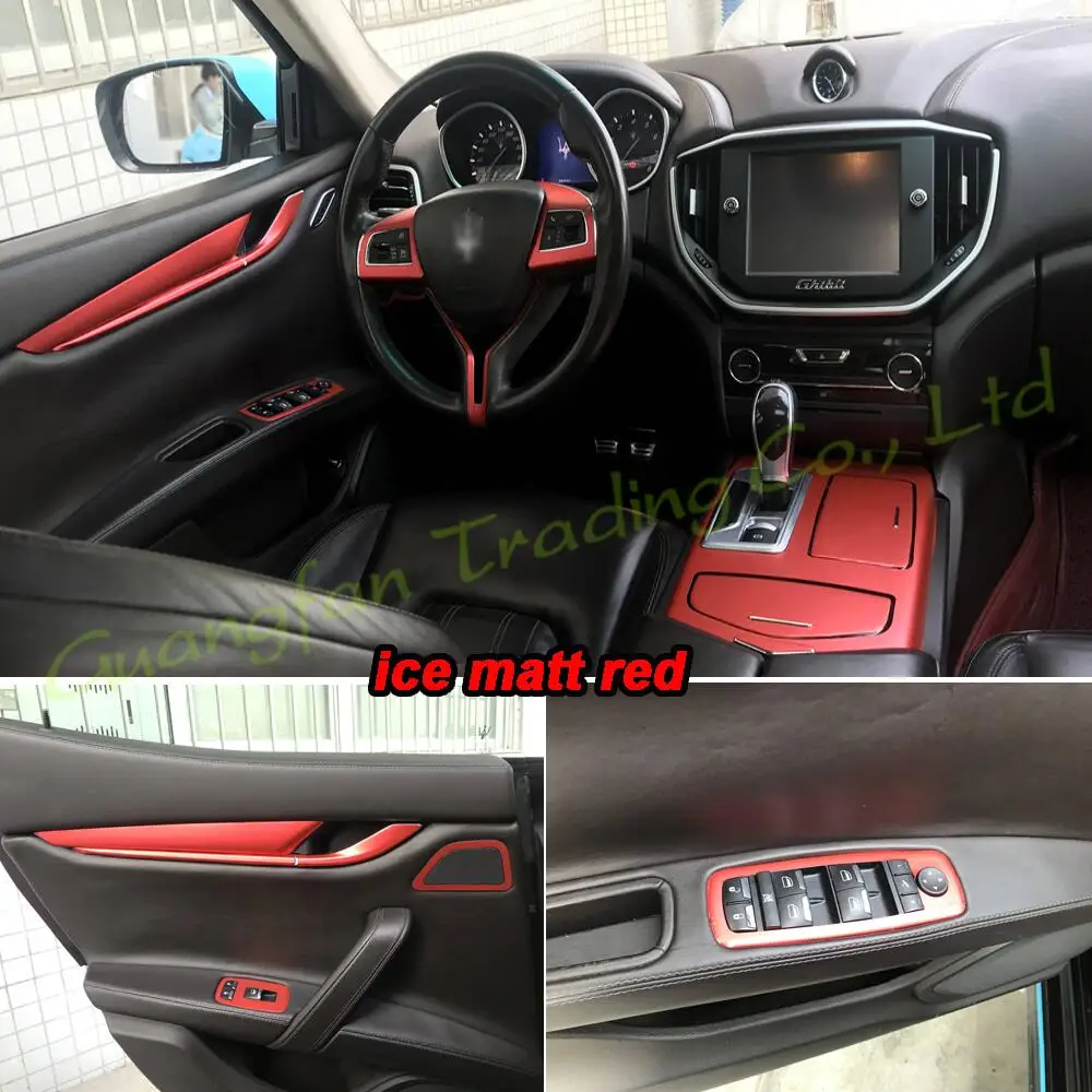 

3D/5D Carbon Fiber Car Interior Cover Console Color Stickers Decals Products Parts Accessories For Maserati Ghibli 2014-2021