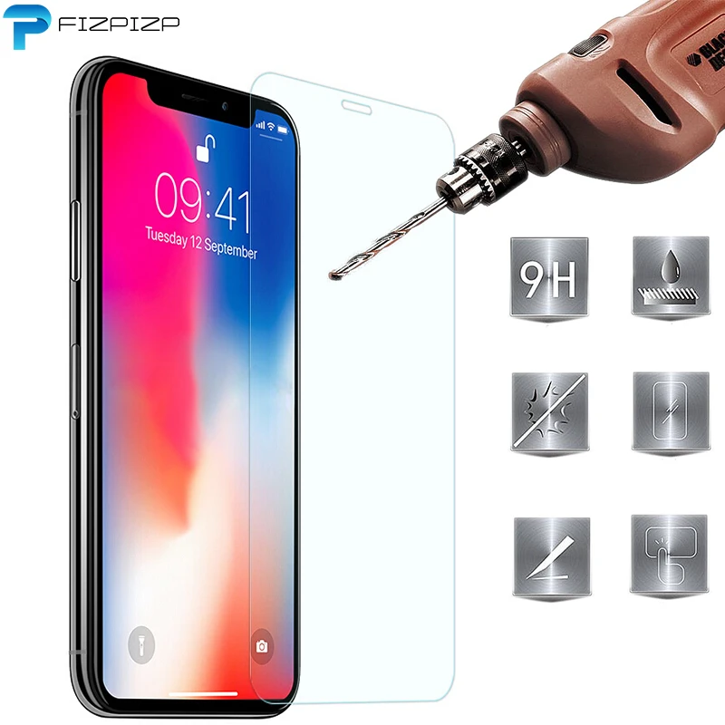 Закаленное стекло для iPhone 11 Pro Max X XS XR 7 8 Plus 6 6s SE 2020 защита экрана 5 5S 4s тонкая