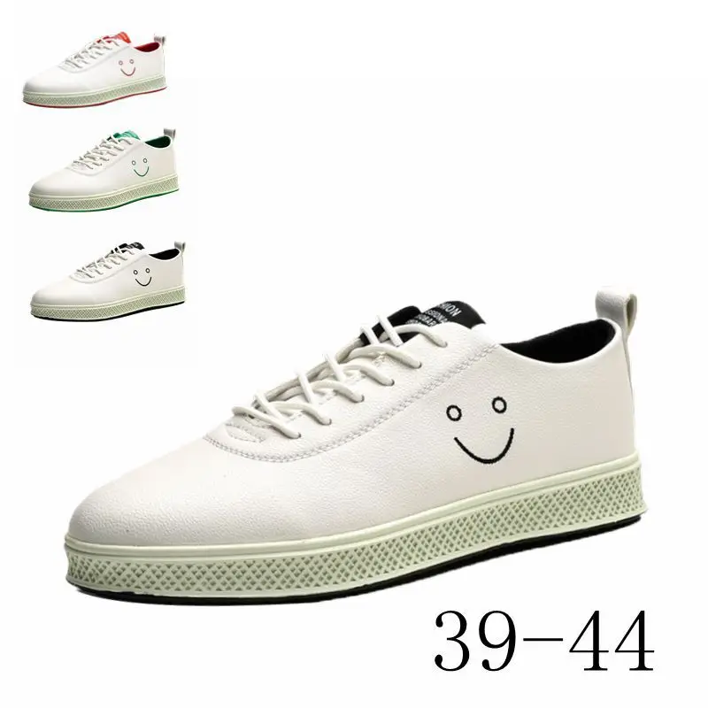

2018 Deft Fan-Smiley Shoes Solid Color White Shoes Low Top MEN'S SHOES Flat Versatile Casual