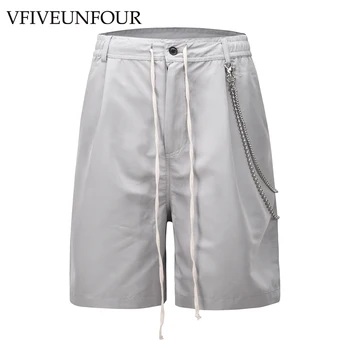 

VFIVEUNFOUR Men's Large Pocket Casual Shorts Harajuku Hip hop Sportswear Shorts Men Fashion Tactical Vintage Drawstring Design