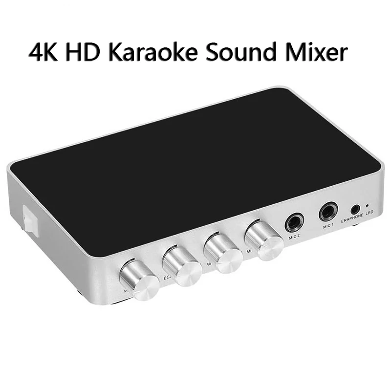4KHDMIKaraokeMixerDigitalStereoAudioEchoSystemwith2MicrophonesInputKaraoke