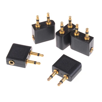 

5Pcs/Lot 3.5mm Pro Airline Airplane Golden Plated Headphone Jack Plug Adapter