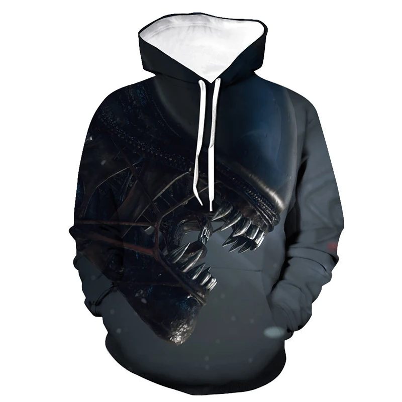 alien print hoodie