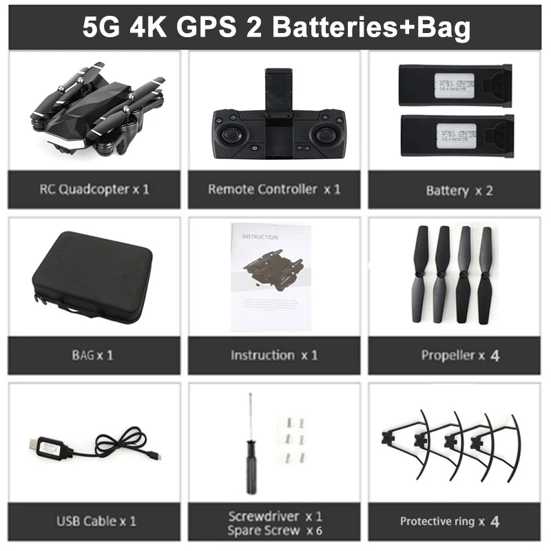 5G 4K GPS 2B Bag C53 gps Дрон 5G Wi-Fi 400 м передача изображения FPV 4K камера Дрон Профессиональный gps позиционирование без потери Квадрокоптер складной Дрон - Цвет: 5G 4K GPS 2B Bag