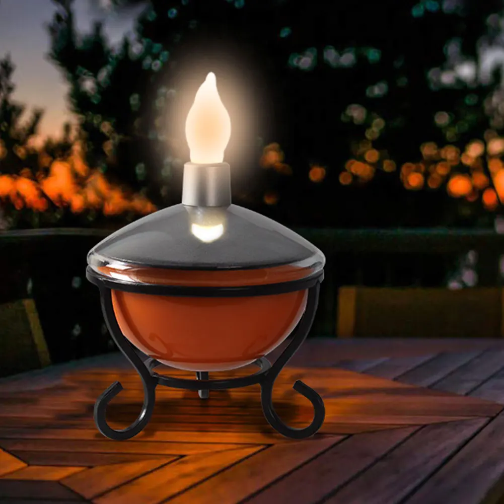 

Home Outdoor Waterproof Free Stand LED Solar Table Lamp Cafe Touch Sensor Adjust Brightness Rechargeable Kerosene Light Study