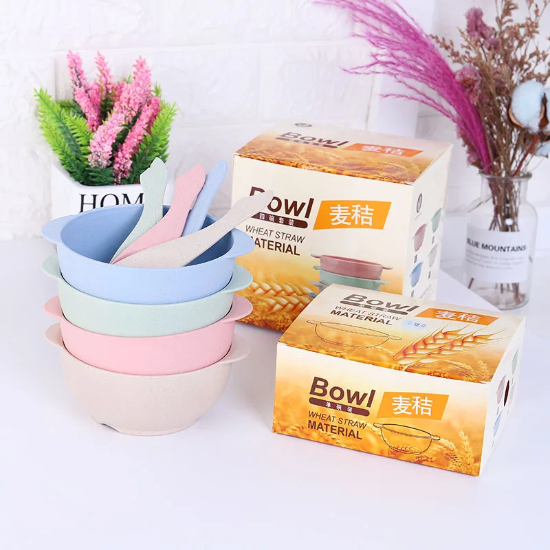 

Cartoon Creative Infant Solid Food Bowl Spoon Two-Piece Set Dual Handle Heat Resistant Shatter-resistant Children Training Baby