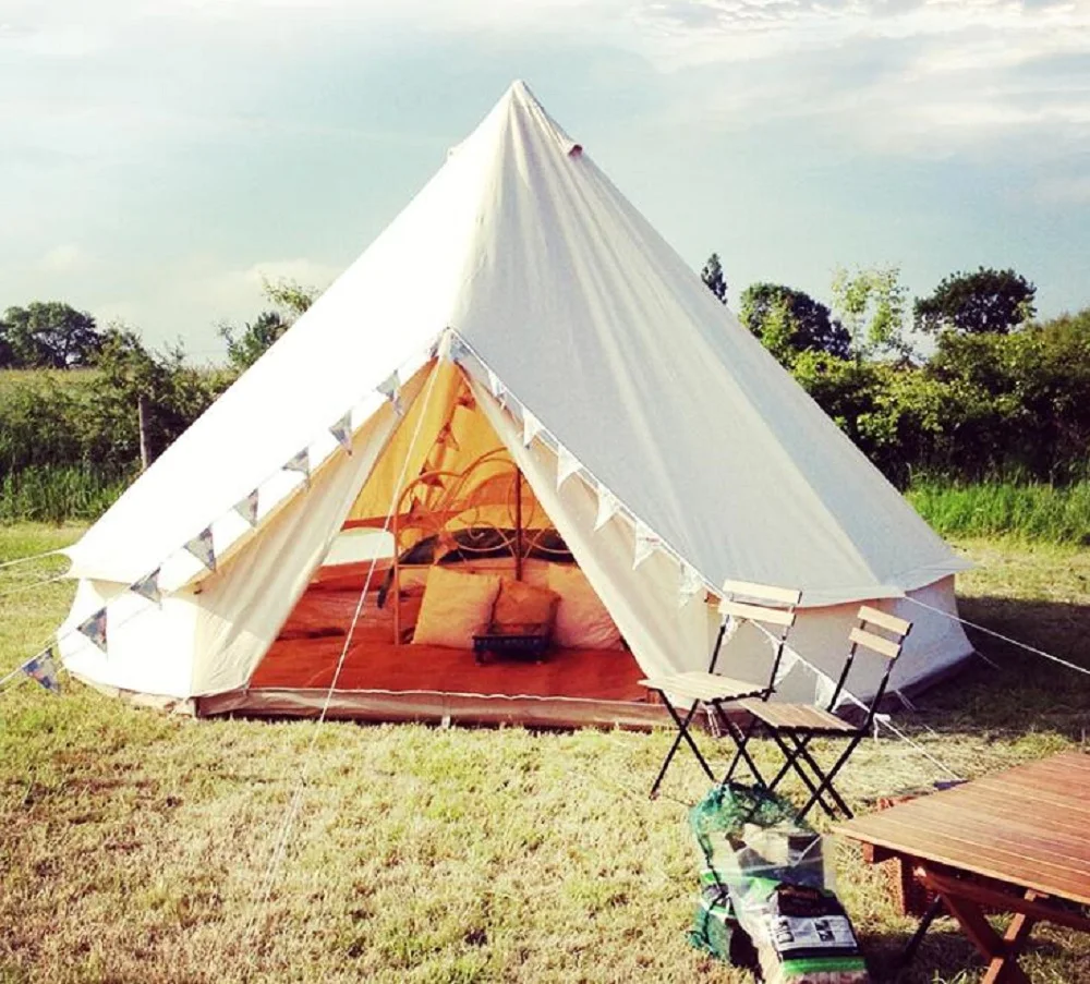 Waterpoof Cotton Canvas Bell Tent Camping Safari Waterproof Yurt Tent