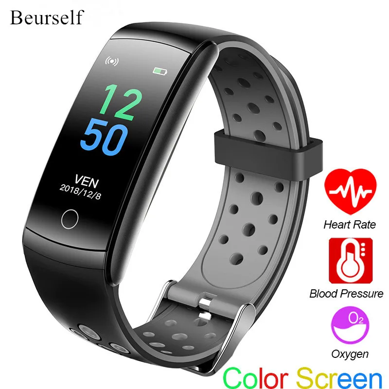 

Beurself Waterproof Smart Bracelet Q8L Sports Heart Rate Blood Pressure Smartwatch Call Water Drinking Reminder Android IOS Band