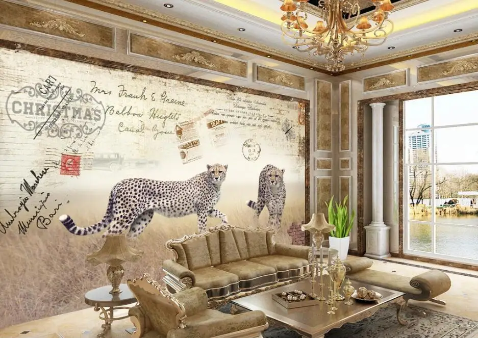 Beibehang papel де paredpersonnalitate современный HD Леопард rеflexion murale ТВ fond mur обои для жизни Ру обои 3d