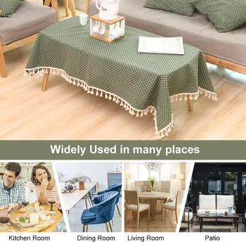 

Printed Table Cloth Dining Table Cover with Tassels Tablecloth For Kitchen Decoration Dining Tablecloth Rectangular Table Cover