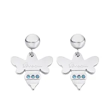 Модные 3 синие серьги с камнем-кристаллом из нержавеющей стали милый слон пирсинг серьги-гвоздики тела модная Ювелирная серьга для девочки