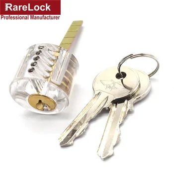 

Rarelock Cutaway T-Lock Transparent Lock Training Skill Professional Visable Practice Padlocks Lock Pick For Locksmith MMS281 cc