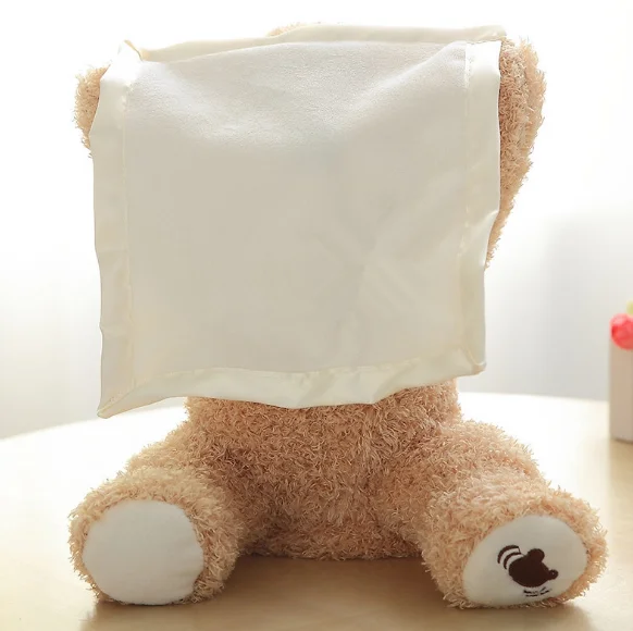 30 CM Cute Teddy Bear hide and seek Animated Stuffed Animal talking bear shy bear best 2
