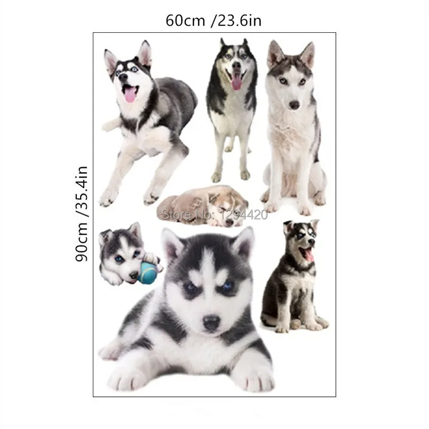 Lifelike Doggy Dog Image Mural Cute 3d Puppy Vinyl Wall Stickers
