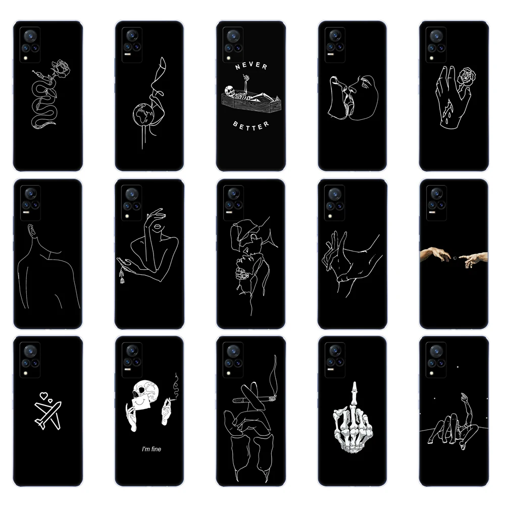 Per Vivo V21 Custodia Per Vivo V21E 4G Cover Posteriore Custodia Per Telefono Per Vivo V21E Vivo V21 4G 5G Coque Silicon Soft Tpu Bumper Dropshipping