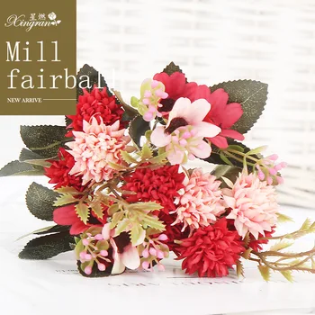 

5pcs Single Bottle Artificial Flower Mill Fairy Ball Flower Table Living Room Bedroom Home Decoration Bouquet Artificial Flower