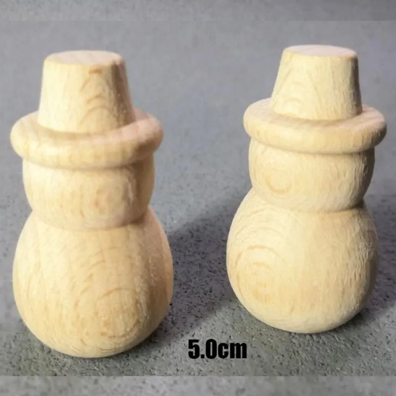 2 шт. детские деревянные Семейные куклы ручной работы, DIY игрушки, рождественские подарки, деревянные Пустые игрушки ручной работы, подарки для рисования - Цвет: 2pcs snow man