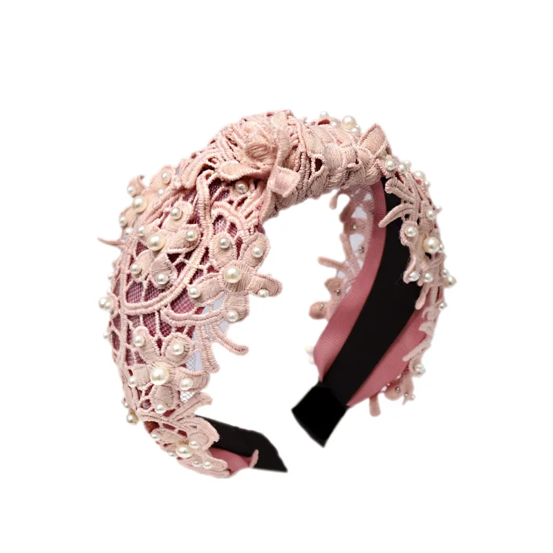 Korean Boutique Hairband Elegant Openwork Flower Pearl Headband Women Girls Hair Head Hoop Bands Accessories Scrunchy Hairbands