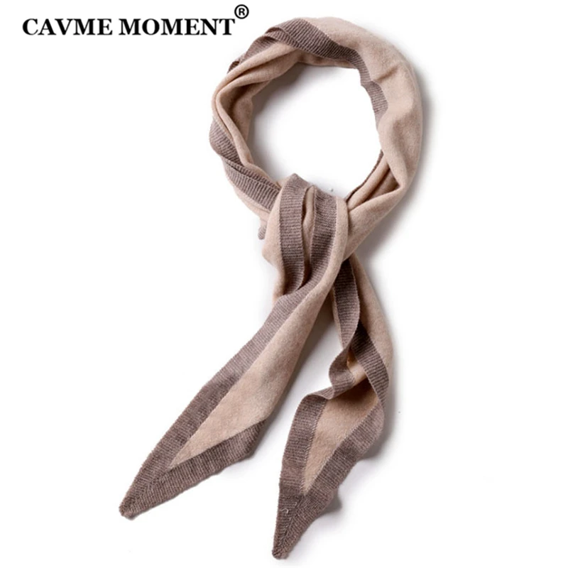 

CAVME Pure Cashmere Triangle Scarf Soft 100% Knitting Cashmere Scarves for Lady Elegant Gift for Women Wraps 65g