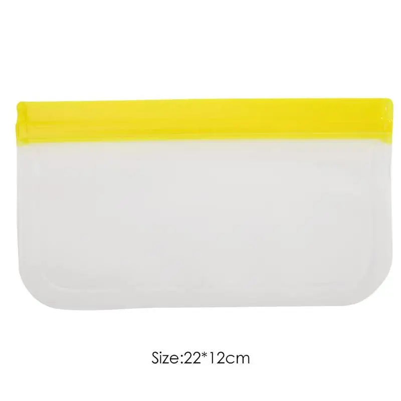Yellow21.5X12cm Силиконовые контейнеры для хранения еды герметичные контейнеры многоразовые стоьте вверх молния закрывать мешок чашки свежий мешок хранения еды мешок - Цвет: Yellow21.5X12cm