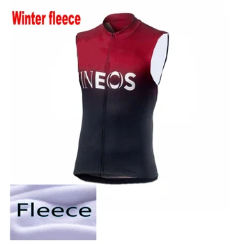 

winter thermal fleece pro team ineos cycling vest 3 pockets sleeveless warmer MTB Ropa Ciclismo windstopper maillot gilet