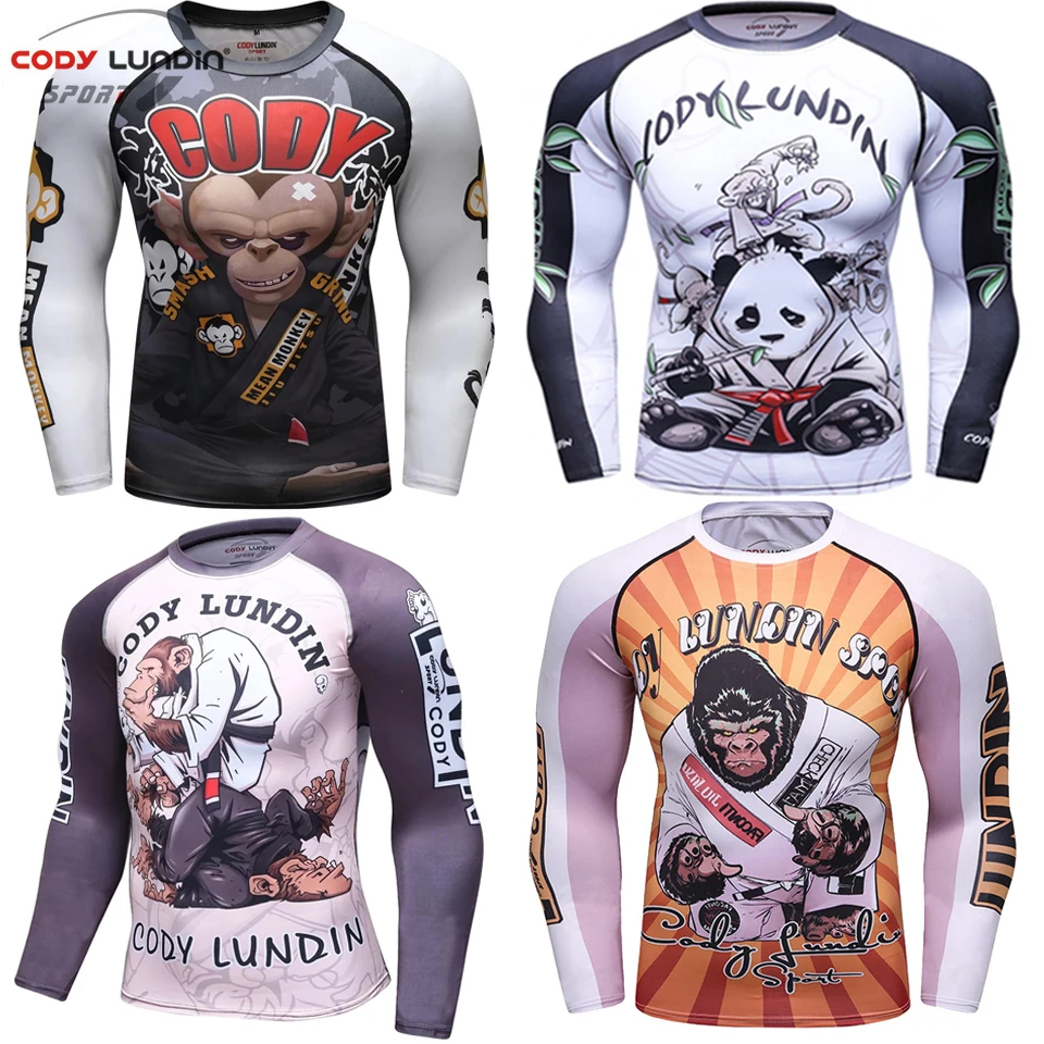 Jiu футболка с надписью Jitsu Bjj Rashguard для мужчин 3D печать обезьяны GI майка MMA пот