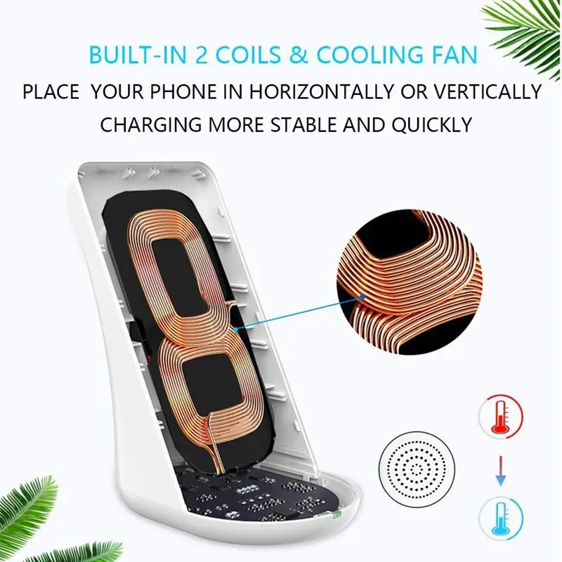 FIMILEF Bluetooth Speaker with Wireless Charger for Fast Wireless Charging Dock Base for iPhone X/8 Samsung Note 8 Smart phone