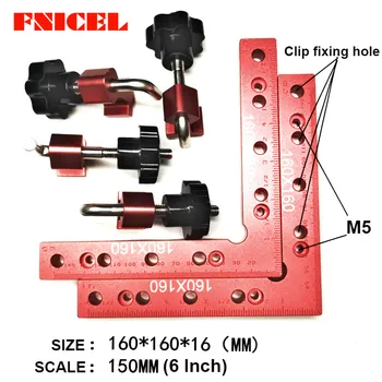 

6pcs/se 160mm Woodworking Right Angle Positioning Clamp Square Positioner Corner Clamping Tools Aluminium Alloy Corner Ruler