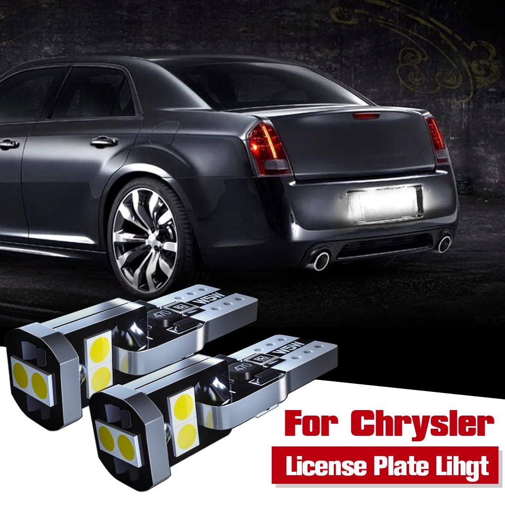 2pcs LED License Plate Light Bulb Lamp W5W T10 168 Canbus For Chrysler 300C 300M PT Cruiser Sebring Voyager 2000-2008 | Автомобили и