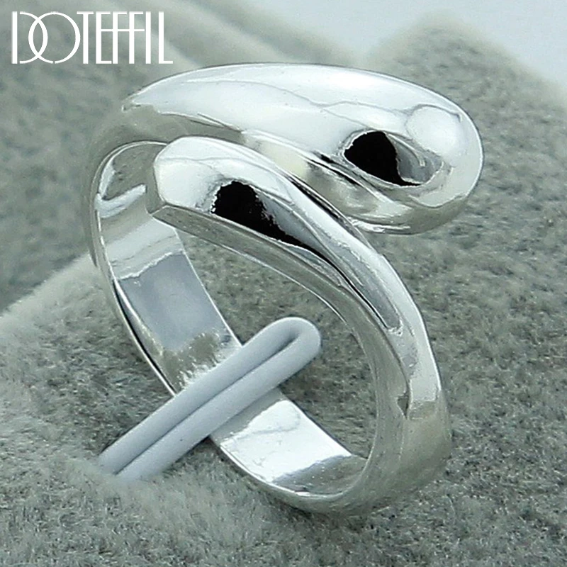 

DOTEFFIL 925 Sterling Silver Water Droplets/Raindrops Ring For Women Wedding Engagement Party Fashion Charm Jewelry